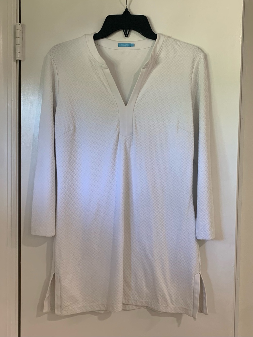 J McLaughlin women’s White Catalina Cloth Textured Tunic Mini Dress Size Small